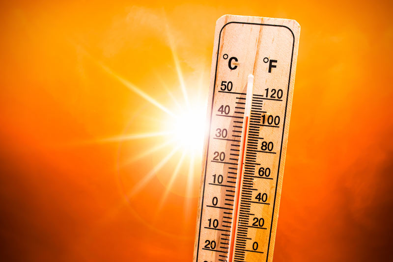Thermometer vor Sonnenstrahlen